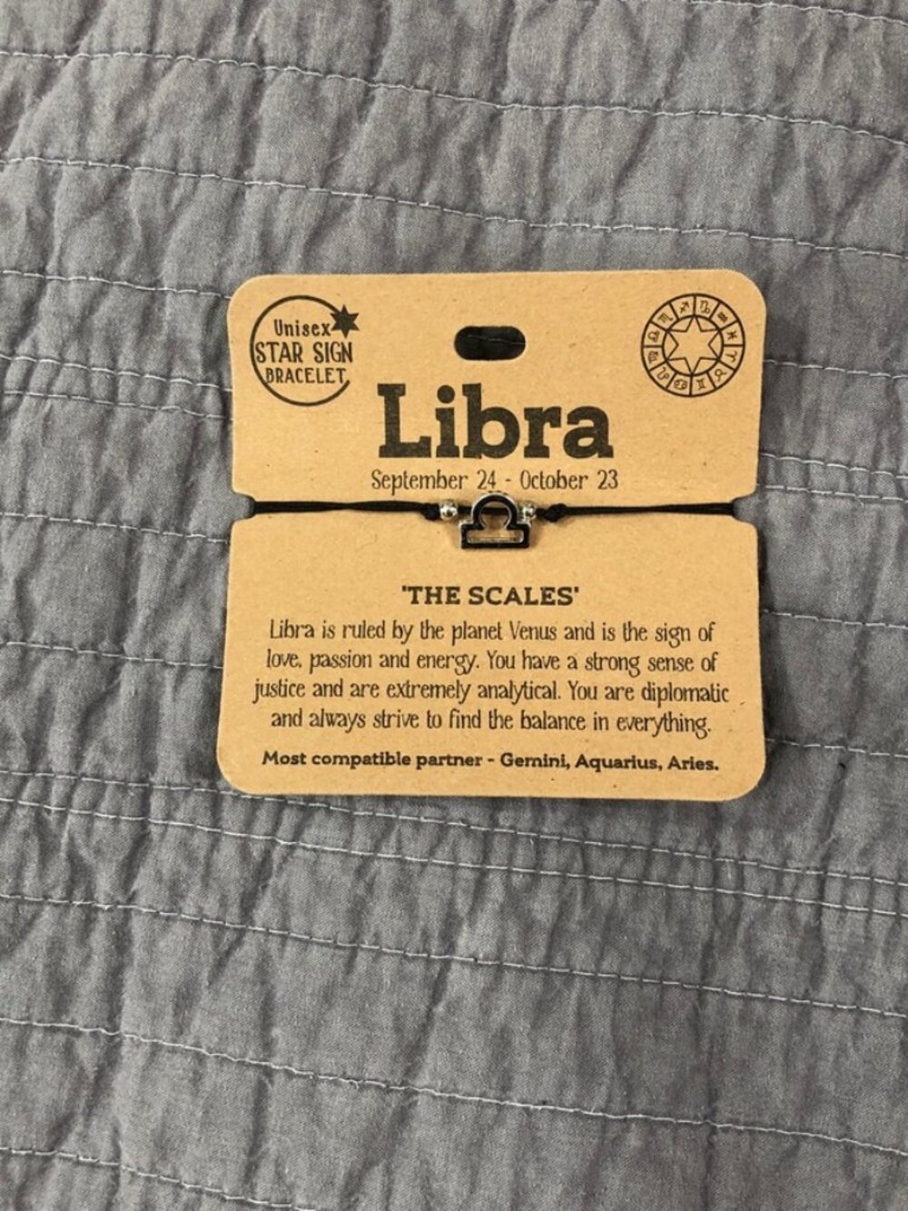 4/$15 Libra Star Sign Bracelet New With Tags Astrology Zodiac Festival Boho